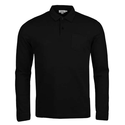 Sunspel Riviera Textured Cotton-piqué Polo Shirt In Black