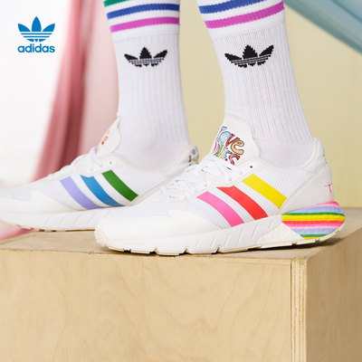 Adidas Originals Adidas阿迪达斯官网三叶草zx 1k Boost Pride男女鞋 