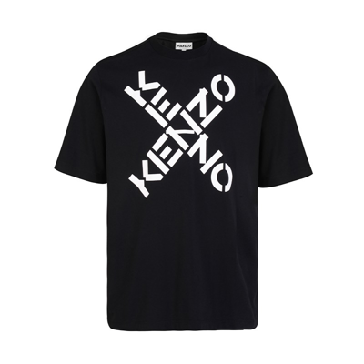 Kenzo Tshirt With X Logo In Black
