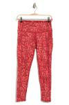 Z By Zella High Waist Side Pocket Daily Leggings In Red Couture Brush Stroke