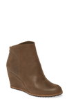 Linea Paolo Wesley Wedge Bootie In Dark Olive Leather