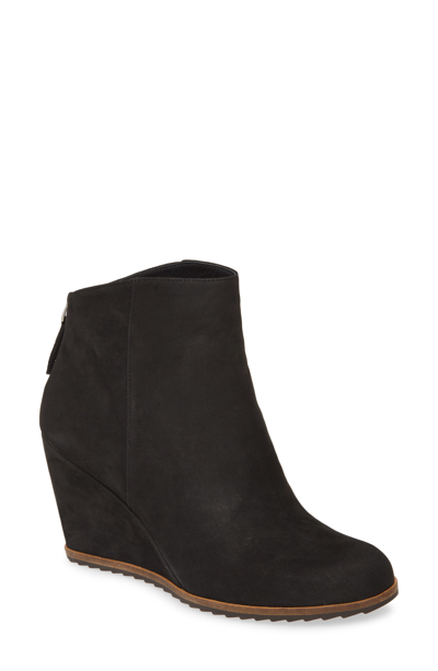 Linea Paolo Wesley Wedge Bootie In Black Leather