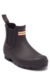 Hunter Original Waterproof Chelsea Rain Boot In Dark Water / Black