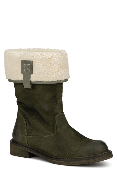 Vintage Foundry Trina Faux Fur Trimmed Boot In Green