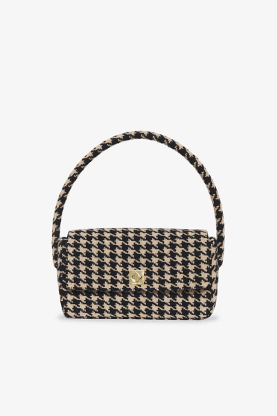 Anine Bing Nico Bag In Houndstooth In Black