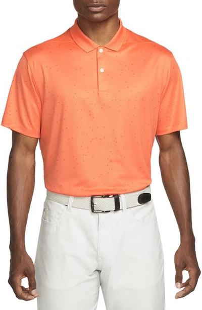 Nike Dri-fit Golf Polo In Turf Orange/ White