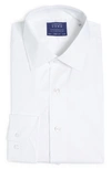 Lorenzo Uomo Travel Cotton Stretch Trim Fit Dress Shirt In White
