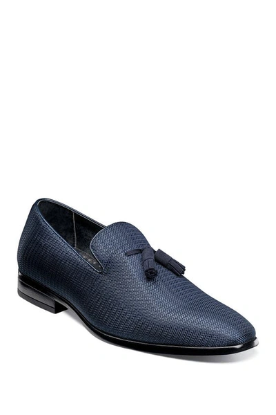 Stacy Adams Men's Tazewell Plain Toe Tassel Slip-on Loafer In Navy