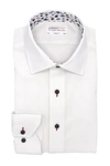 Lorenzo Uomo Lorenxo Uomo Trim Fit Diamond Textured Dress Shirt In White