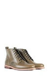 Helm Zind Plain Toe Boot In Olive Leather