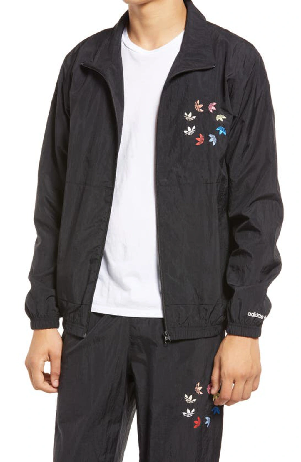 Adidas Originals Adicolor Shattered Trefoil Track Jacket In 黑色