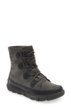 Sorel Explorer Leather-trimmed Suede Boots In Gray