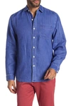 Tommy Bahama Sea Glass Breezer Original Fit Linen Shirt In Sapphire N