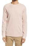 Vince Mouline Slim Fit Thermal Crewneck Sweater In Himalayan/ Off White