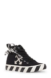Off-white Canvas Mid Top Sneaker In Black/ White