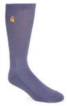 Carhartt Chase Crew Socks In Cold Viola / Gold