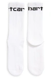 Carhartt Logo Crew Socks In White / Black