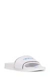 Off-white Towel Logo-embroidered Slides In Blue/ White