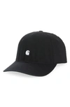 Carhartt Work In Progress Madison Logo Embroidered Baseball Cap In Black White