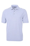 Cutter & Buck Virtue Piqué Stripe Recycled Blend Polo In Hyacinth
