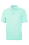 Cutter & Buck Virtue Piqué Stripe Polo In Fresh Mint