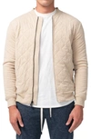 Good Man Brand Mayhair Quilted Bomber Jacket In Khaki Heather