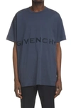 GIVENCHY LOGO EMBROIDERED OVERSIZE T-SHIRT,BM716B3Y6B