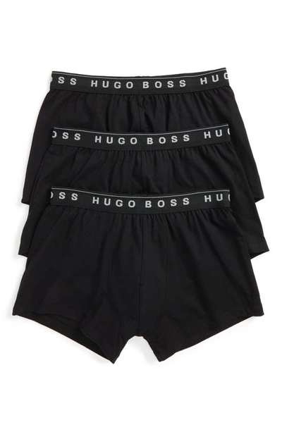 Hugo Boss 3-pack Cotton Trunks In Black