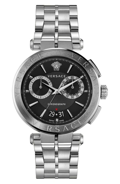 Versace Aion Chronograph Bracelet Strap Watch, 45mm In Black