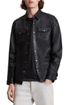Allsaints Irwin Leather Shirt In Black