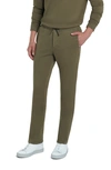 Bugatchi Comfort Drawstring Cotton Pants In Olive