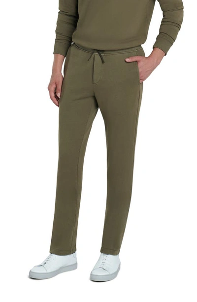 Bugatchi Comfort Drawstring Cotton Trousers In Olive