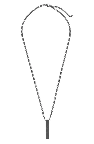 Brook & York Engravable Stainless Steel Necklace In Black