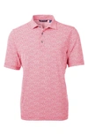 Cutter & Buck Virtue Ecopique Botanical Polo In Red