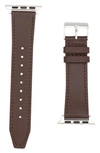 Rebecca Minkoff 20mm Smooth Leather Watch Strap In Brown