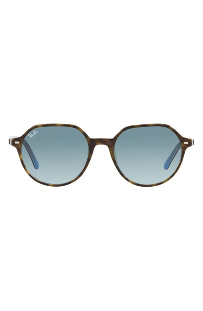 Ray Ban Unisex Thalia 51mm Polarized Geometric Sunglasses In Blue Havana