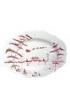 Juliska Country Estate Winter Frolic Ruby Christmas Eve Serving Platter In Ruby