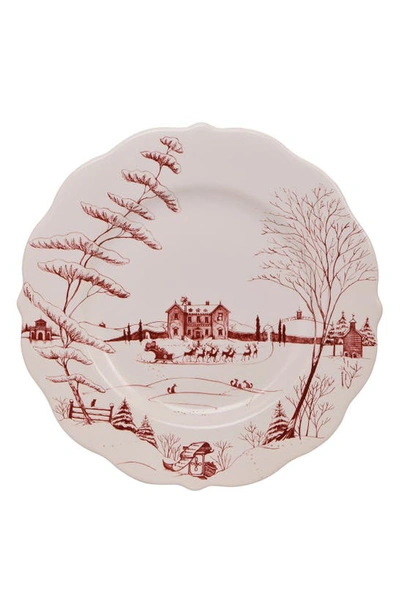 Juliska Country Estate Winter Frolic Ruby Christmas Eve Dinner Plate