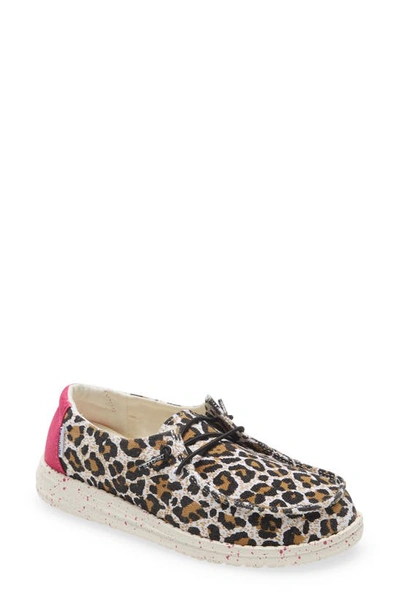 Hey Dude Kids' Wendy Moc Toe Sneaker In Cheetah