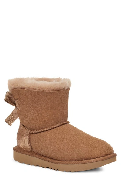 Ugg Kids' Mini Bailey Bow Ii Boots In Chestnut Glitz