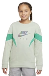 Nike Kids' Air French Terry Logo Sweatshirt In Seafoam/ Roma Green