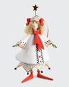 PATIENCE BREWSTER PEARL WITH RED BOWS HOLIDAY CAROLER ORNAMENT,PROD169280197