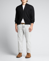 Brunello Cucinelli Men's Fine-gauge Wool/cashmere Zip Cardigan In Black
