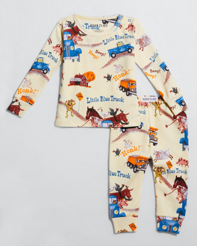 Books To Bed Kids' Boy's Little Blue Truck Printed 2-piece Pajamas In Natural