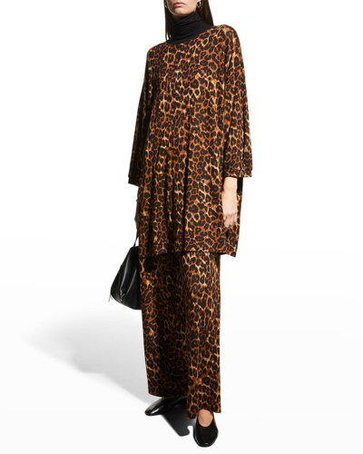 Masai Gunille Leopard-print Jersey Tunic In Monks Robe