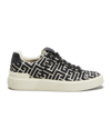 Balmain Men's B Court Monogram Jacquard Low-top Sneakers In Ivoire Noir
