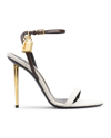 Tom Ford Lock 105mm Bicolor Ankle-strap Sandals In U1003 Chalk