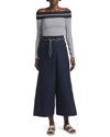 GIORGIO ARMANI CARABINER ROPE BELTED WIDE-LEG TROUSERS,PROD247470252