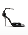 Dolce & Gabbana Cardinale 105 Rhinestone Embellished Pumps In Patent Leather In Black Crystal