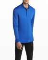 Bugatchi Woven Long-sleeve Polo Shirt In Classic Blue